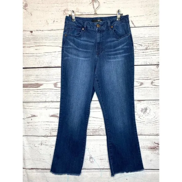 1822 Denim Womens Dark Blue Denim High Rise Straight Leg Jeans SZ 10