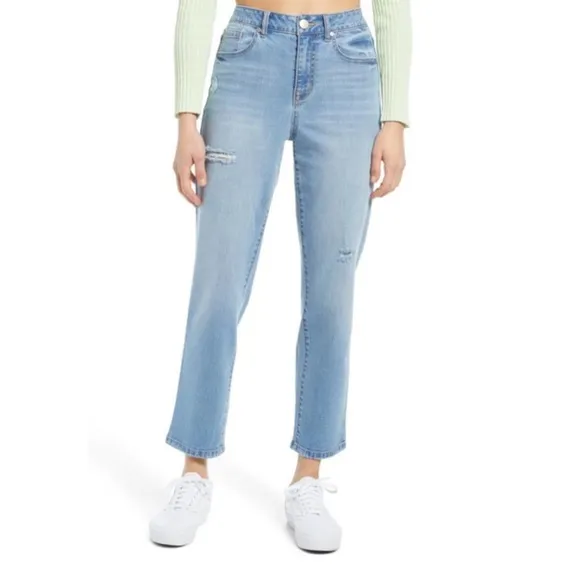 1822 Denim High Waist Distressed Straight Leg Jeans, 27
          
      NWT
