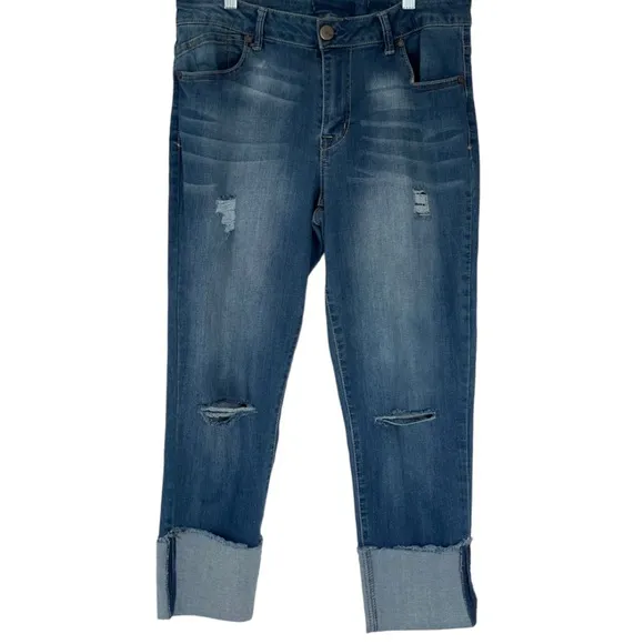 1822 Denim Cuffed Capris Pants Size 12 Like New