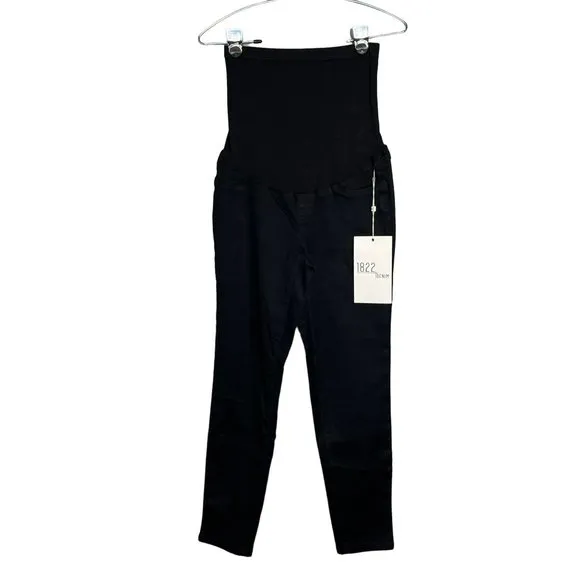 NWT 1822 Denim Butter Denim Super Slim Ankle Black Maternity Jeans Size 29
          
      NWT