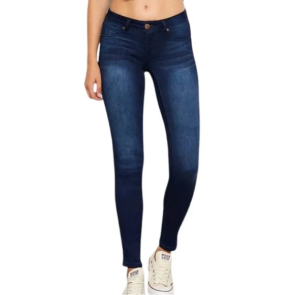1822 Mid Rise Blue Skinny Jeans Size 14/32