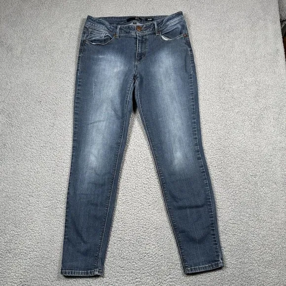1822 Jeans Womens 12 Adrianna Skinny Faded Mid Rise Medium Wash Stretch Denim