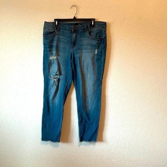 1822 denim. These jeans are intentionally shredded.   So cute 🥰