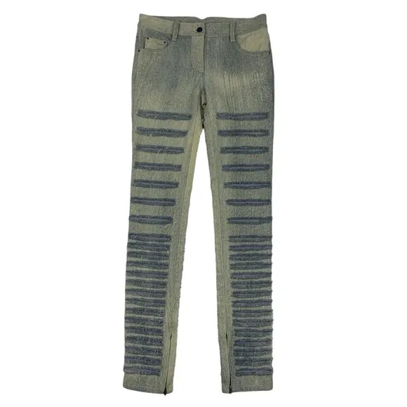 3.1 Phillip Lim Shredded Skinny Jeans 2 Distressed Ripped Ankle Zipper Mid Rise