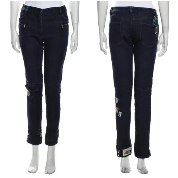 3.1 Phillip Lim | High Rise Embellished Skinny Jeans Size 8