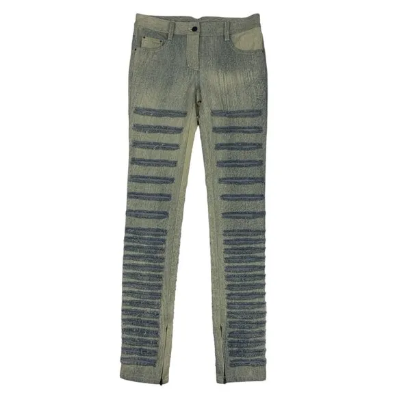 3.1 Phillip Lim Shredded Skinny Jeans 2 Distressed Ripped Ankle Zipper Mid Rise
