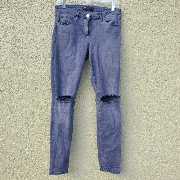 3x1 Distressed Skinny Jeans in Golf