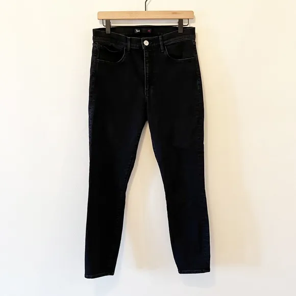3x1 Denim High Rise Washed Black Jeans Size 30