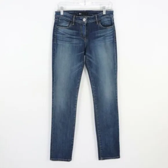 3x1 W2 Skinny Jeans Womens W26 L30 Low-Rise Faded Whiskering Dark Wash Stretch