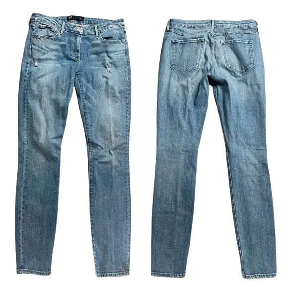 3x1 Skinny Jeans size 26 light medium wash slight distressing 2 Made in USA