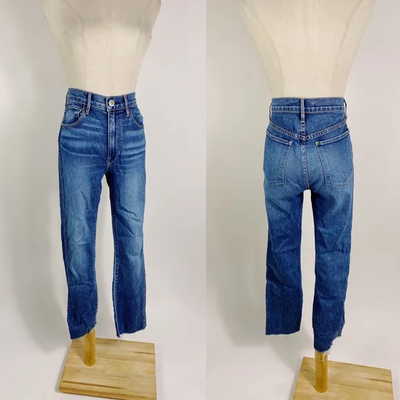 3X1 Fray Hem Authentic Stretch Straight Jeans in Ace Wash womens 27