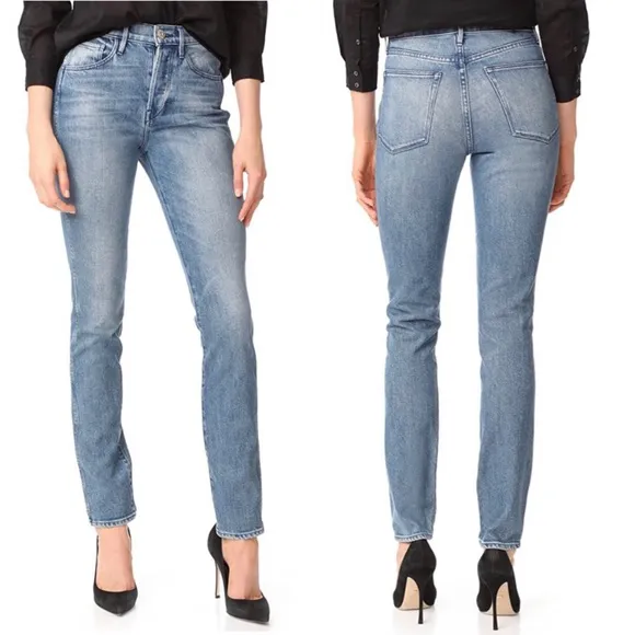 NWT 3x1 NYC Shelter Slim Pillars Button Fly Jeans 28
          
      NWT