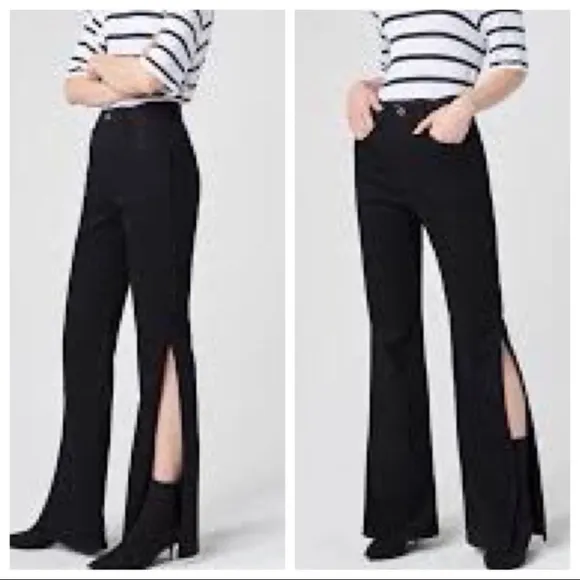 3x1 NYC W4 Adeline High Waist Split Leg Flare Black Jeans Women’s Sz 27