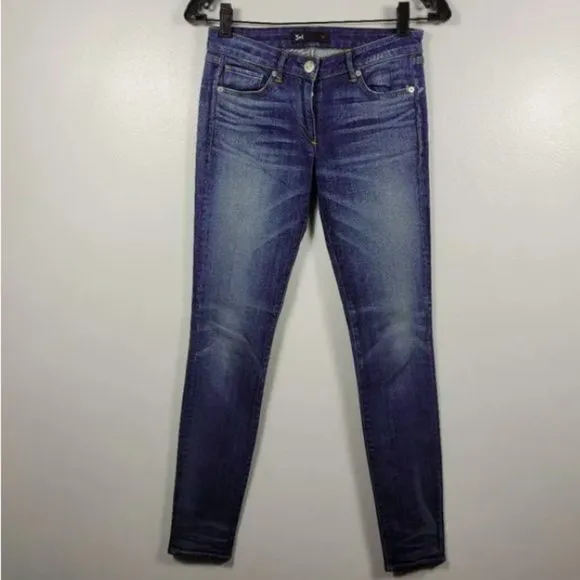 3x1 Women Blue Low Rise Skinny Denim Jeans Size 24