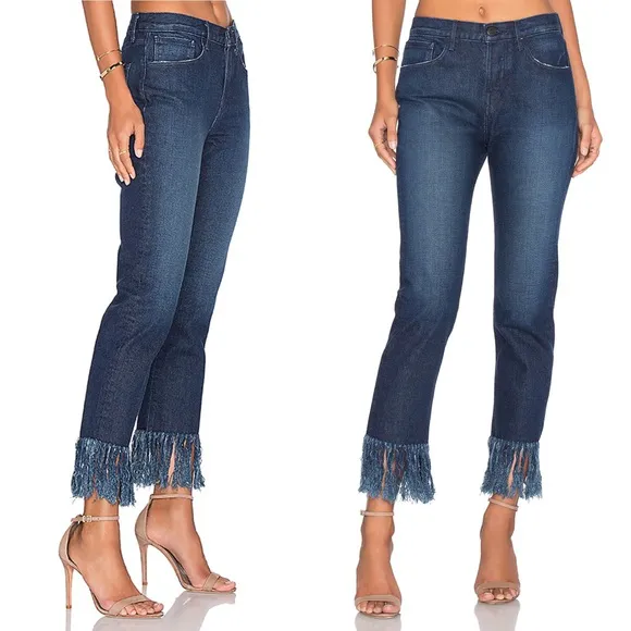 3x1 x REVOLVE Fringe Crop Jeans in Soldier