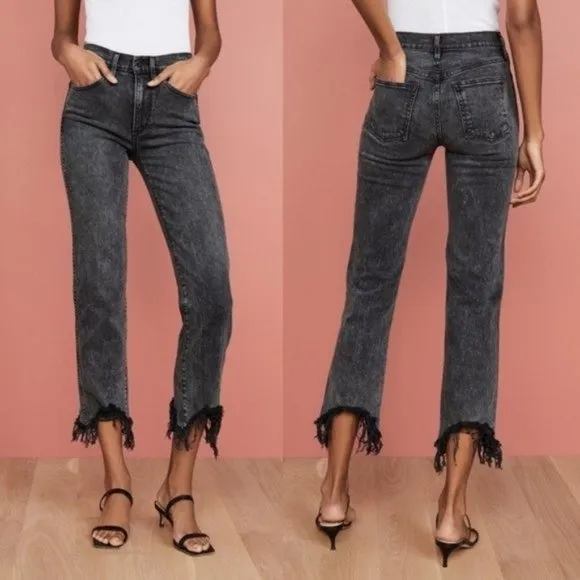 3X1 NYC Austin Crop Raw Chewed Hem Black Jeans 32
          
      NWT
