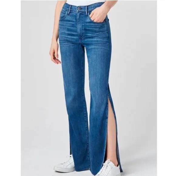 3x1 NYC Adeline split leg flare high rise soft denim jeans wide leg 24