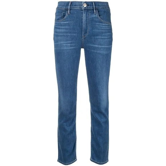 3x1 Colette Slim Crop Jeans in Carlo Light Wash Tencel High Rise Size 32