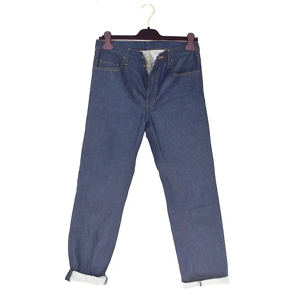 6397 button fly dark rinse raw denim jeans sz 26