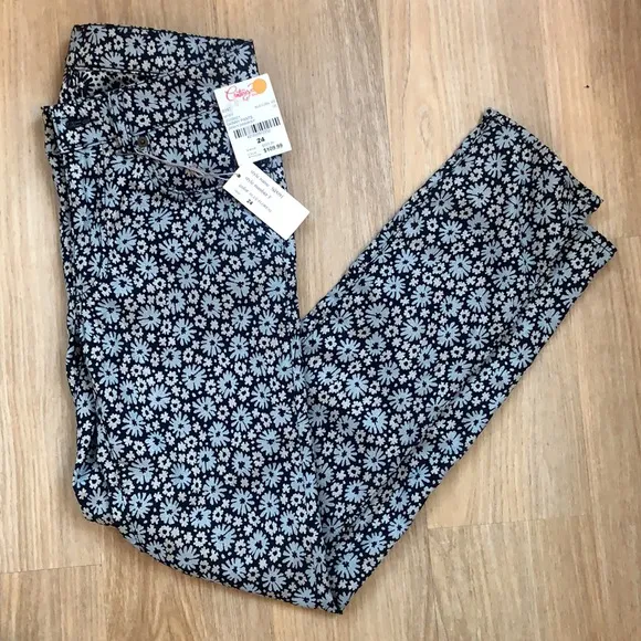 NWT Blue Floral Skinny Jeans ORIGINAL VALUE $375
          
      NWT