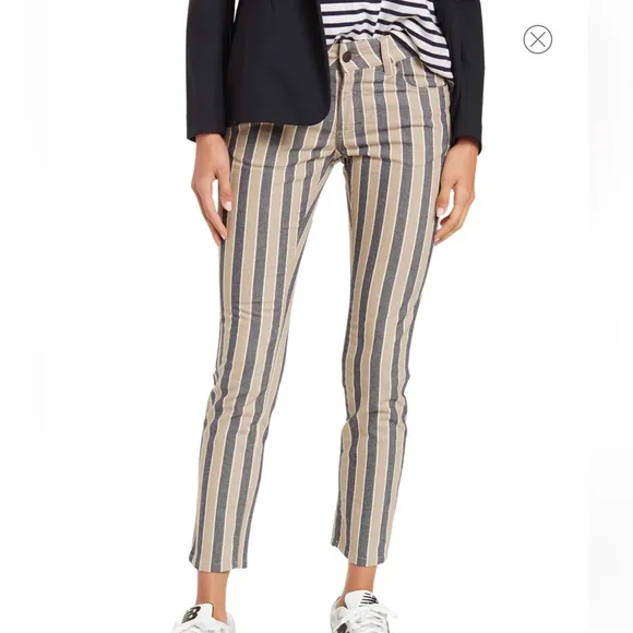 6397 mini skinny striped jeans