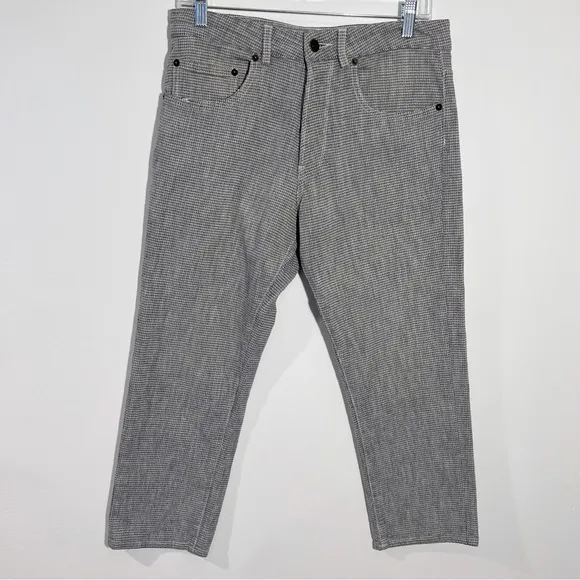 6397 NP029 Houndstooth Cropped Jeans Size 25 Button Fly
