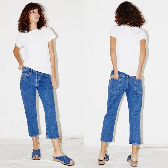 6397 Shorty Jeans in Skater Blue Size 27 Organic Cotton Slouchy Tapered Cropped
          
      NWT