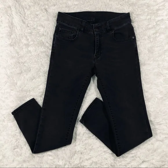 6397 Char Mid Rise Skinny Jeans in Charcoal
