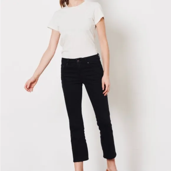 6397 Mini Kick Flare Jeans in Rinse High Rise Stretch