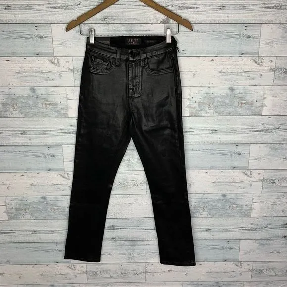 Jen7 7 For All Mankind Coated Straight Black Ankle Jeans Size 0 NWT
          
      NWT