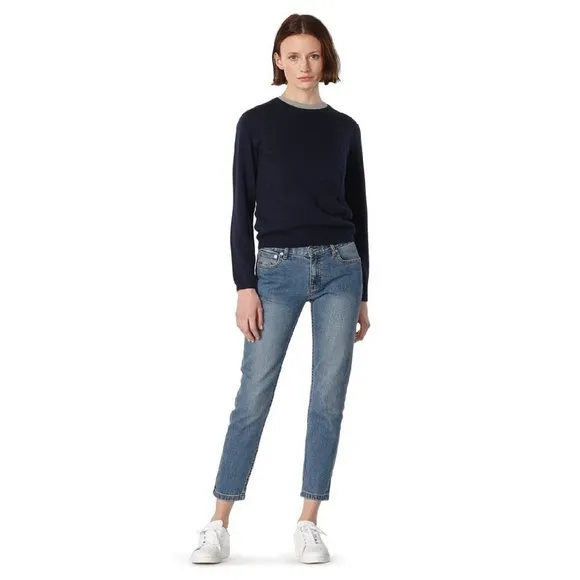 A.P.C. Jean Etroit Court Stonewashed Cropped Jeans | Size 27