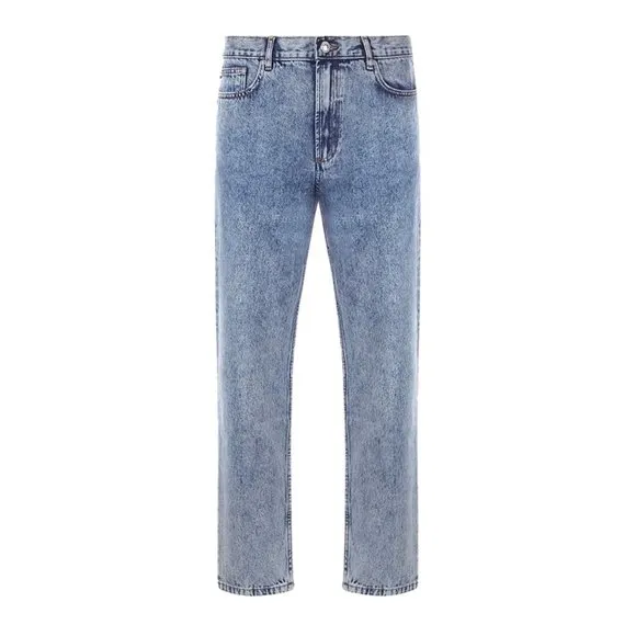A.P.C. High Waist Stone Wash Tapered Jeans Blue Pockets