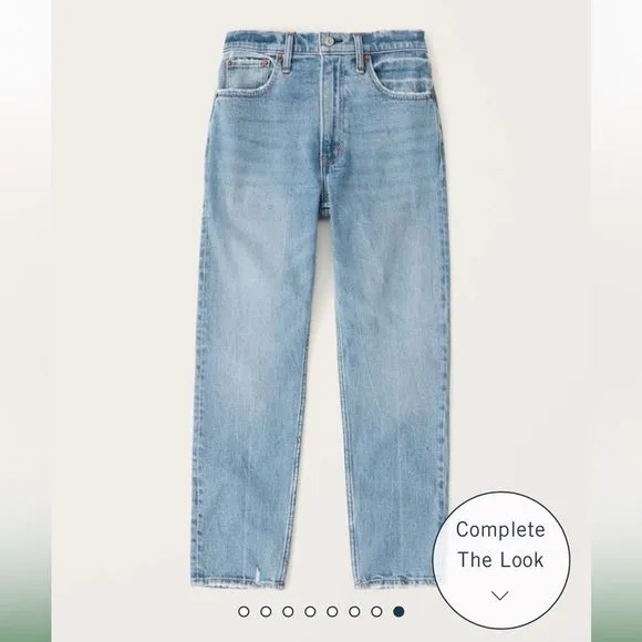 Abercrombie High Rise Mom Jeans in Medium Wash (SIZE 24 00S)