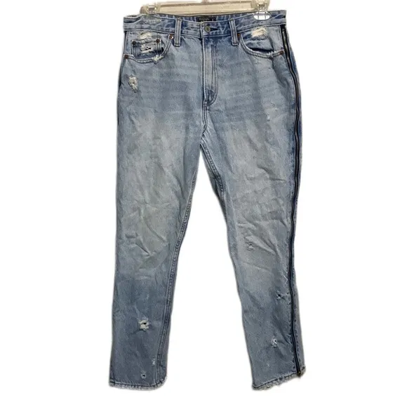 Abercrombie and Fitch Annie Girlfriend Side Zipper Jeans