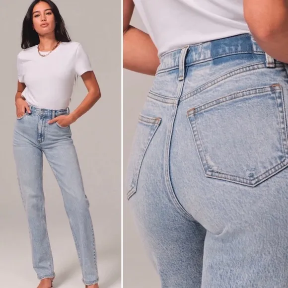 Abercrombie & Fitch 90's Straight Ultra High Rise Jeans Sz 10 Long