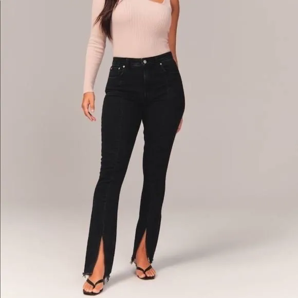 Abercrombie & Fitch High Rise Split Hem The Skinny Jeans Size 30