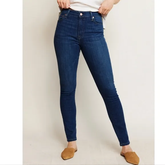 ABLE The Clarissa High Rise Skinny Jeans 32 Dark Indigo Wash