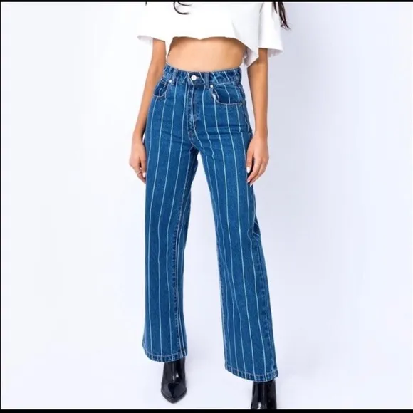 Abrand Street A-Line Stripped Jeans