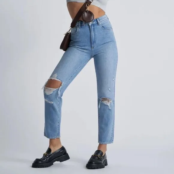 Abrand 94 Slim Wildlife distressed high waisted jeans size 29
