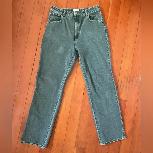 90s Green High Waisted Straight Jeans