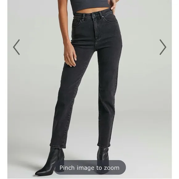 abrand 94 high rise slim jeans in black 90210