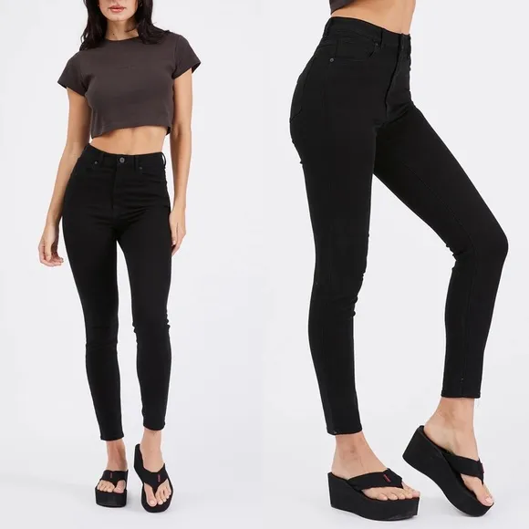 Abrand Black High Skinny Ankle Basher Jeans size 30