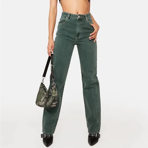 90s Green 94 High Straight Jeans ABRAND JEANS
          
      NWT