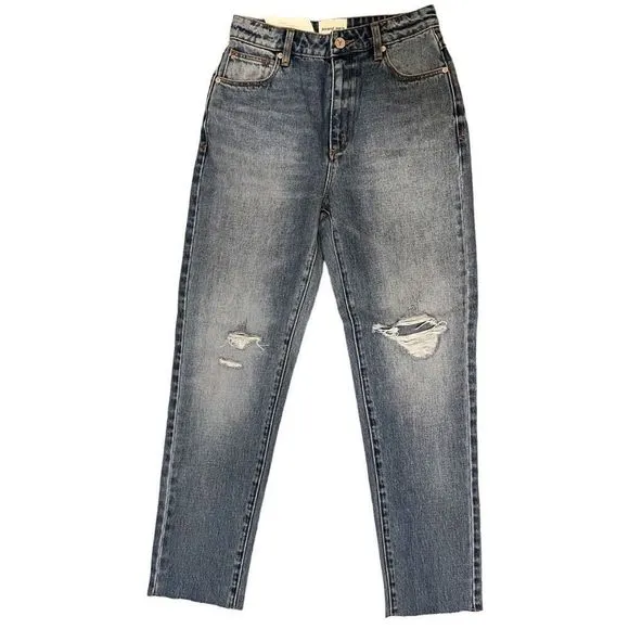NWT ABRAND JEANS Rhiannon Rip 94 High Slim Jeans Light Denim High Waist Women 25
          
      NWT
