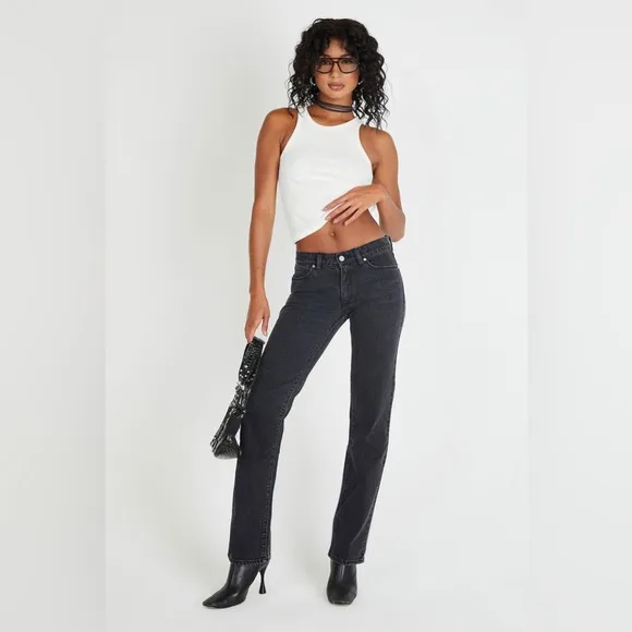 NWOT Abrand Jeans A 99 Low Straight Charo Black