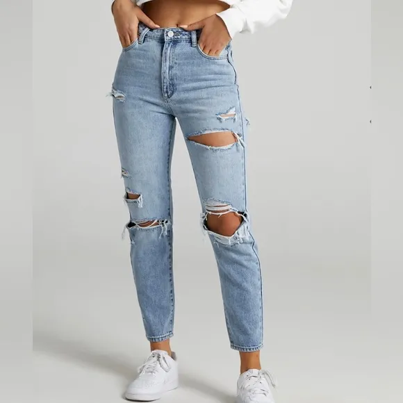 NEW Princess Polly Abrand Jeans ‘94 High Slim Billie Rip size 26
          
      NWT
