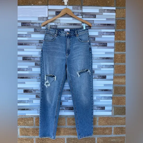 ABRAND ABRAND '94 High Slim Distressed Jeans  30