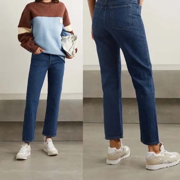 • ACNE STUDIOS • High-rise straight-leg jeans blue