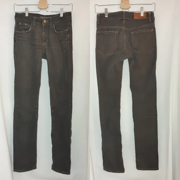 Acne Jeans Slim Straight Brown Black Wash 28