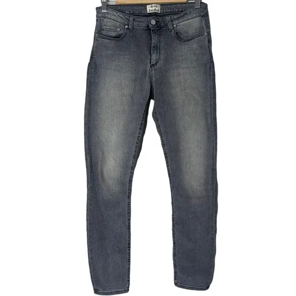 Acne Studios Faded Black High Waisted Slim Fit Jeans